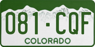 CO license plate 081CQF