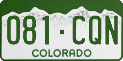 CO license plate 081CQN