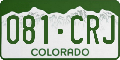 CO license plate 081CRJ