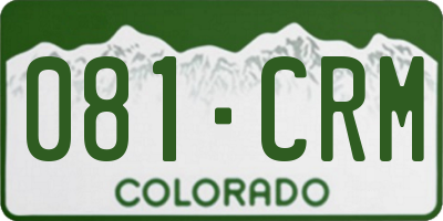 CO license plate 081CRM