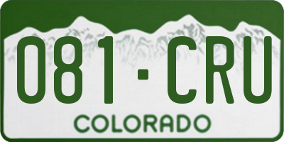 CO license plate 081CRU