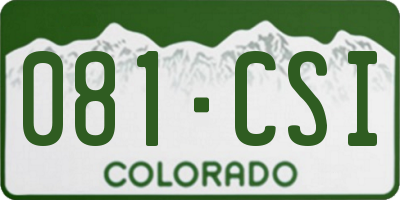 CO license plate 081CSI