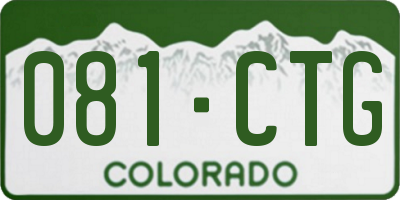 CO license plate 081CTG