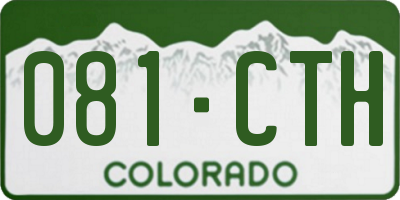 CO license plate 081CTH