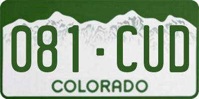 CO license plate 081CUD
