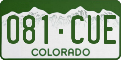 CO license plate 081CUE