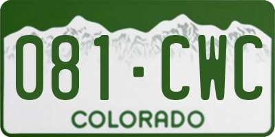 CO license plate 081CWC