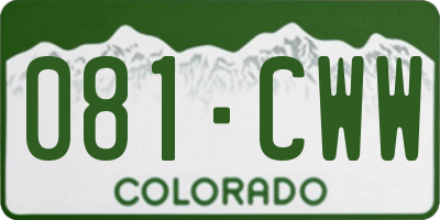 CO license plate 081CWW