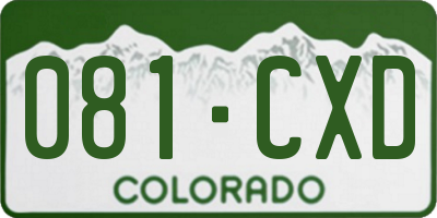 CO license plate 081CXD