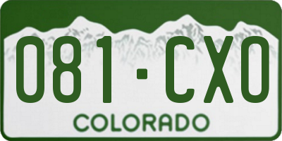 CO license plate 081CXO
