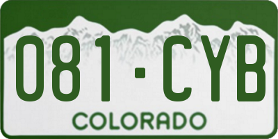 CO license plate 081CYB