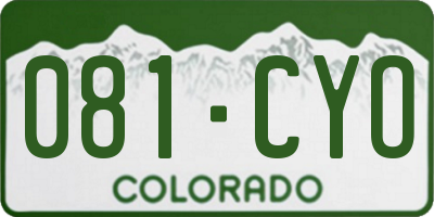 CO license plate 081CYO