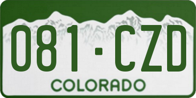 CO license plate 081CZD