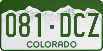 CO license plate 081DCZ