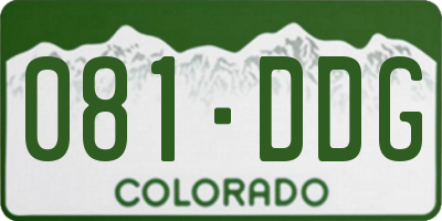 CO license plate 081DDG