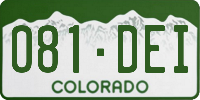 CO license plate 081DEI