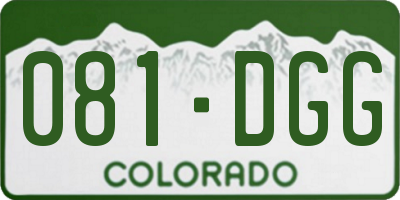 CO license plate 081DGG