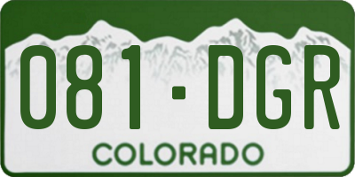 CO license plate 081DGR