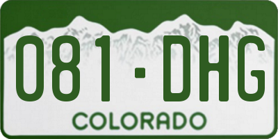 CO license plate 081DHG