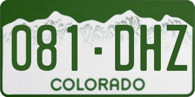 CO license plate 081DHZ