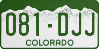 CO license plate 081DJJ