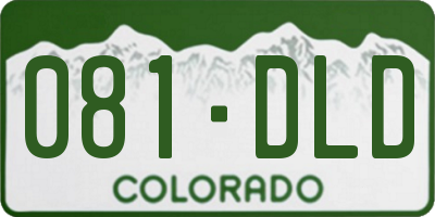 CO license plate 081DLD