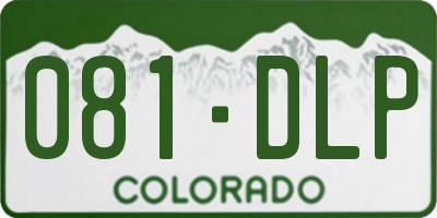 CO license plate 081DLP
