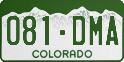 CO license plate 081DMA