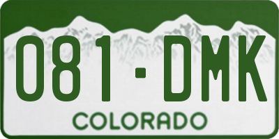 CO license plate 081DMK