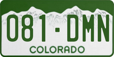 CO license plate 081DMN