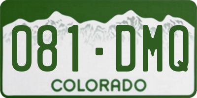 CO license plate 081DMQ