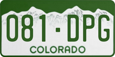CO license plate 081DPG