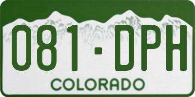 CO license plate 081DPH