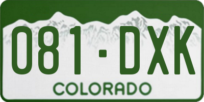 CO license plate 081DXK