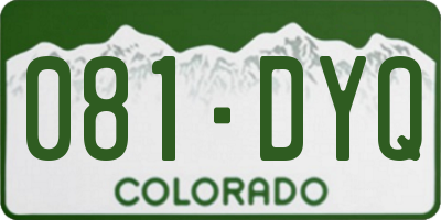 CO license plate 081DYQ