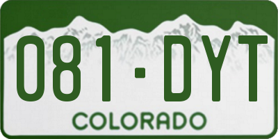 CO license plate 081DYT