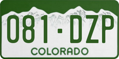 CO license plate 081DZP