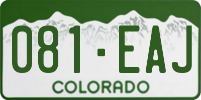 CO license plate 081EAJ