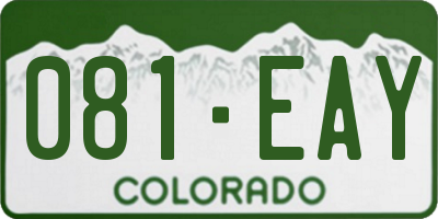 CO license plate 081EAY
