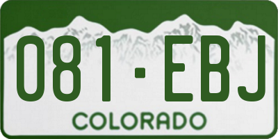 CO license plate 081EBJ