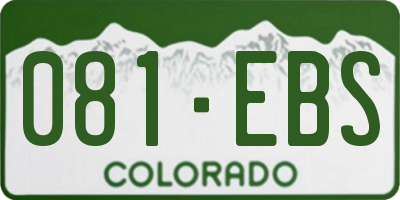 CO license plate 081EBS