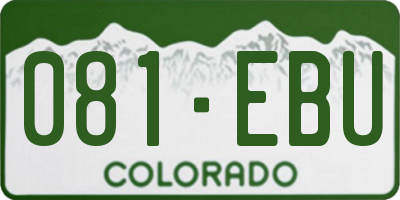 CO license plate 081EBU