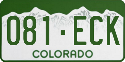 CO license plate 081ECK