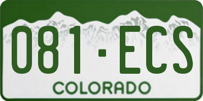 CO license plate 081ECS