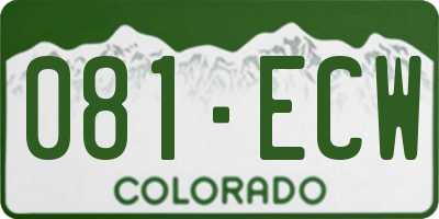 CO license plate 081ECW