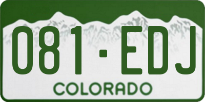 CO license plate 081EDJ