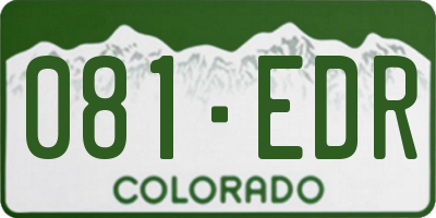 CO license plate 081EDR