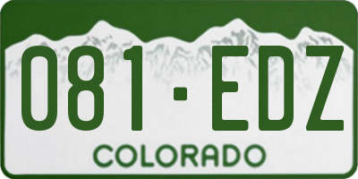 CO license plate 081EDZ
