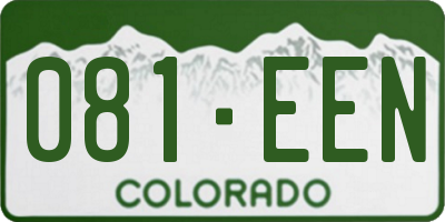 CO license plate 081EEN