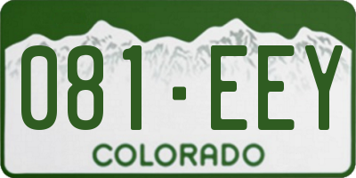 CO license plate 081EEY